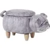 Beliani Modern Velvet Stool Solid Wood Legs Animal Footrest With Storage Grey Pug -Children's chairs Sales Store 93990069 1 1