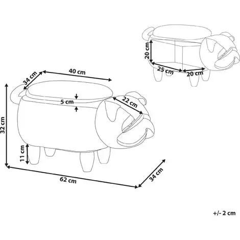 Beliani Modern Velvet Stool Solid Wood Legs Animal Footrest With Storage Grey Pug 5 Beliani Modern Velvet Stool Solid Wood Legs Animal Footrest With Storage Grey Pug - Image 3