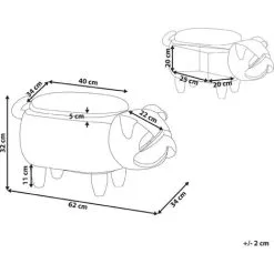 Beliani Modern Velvet Stool Solid Wood Legs Animal Footrest With Storage Grey Pug 9 Beliani Modern Velvet Stool Solid Wood Legs Animal Footrest With Storage Grey Pug -Children's chairs Sales Store 93990069 3