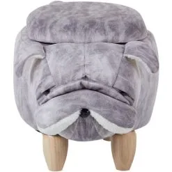 Beliani Modern Velvet Stool Solid Wood Legs Animal Footrest With Storage Grey Pug 10 Beliani Modern Velvet Stool Solid Wood Legs Animal Footrest With Storage Grey Pug -Children's chairs Sales Store 93990069 4 1