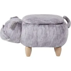 Beliani Modern Velvet Stool Solid Wood Legs Animal Footrest With Storage Grey Pug 11 Beliani Modern Velvet Stool Solid Wood Legs Animal Footrest With Storage Grey Pug -Children's chairs Sales Store 93990069 5