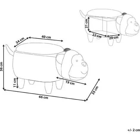 Beliani Modern Faux Leather Stool Distressed Solid Wood Animal Brown Monkey 5 Beliani Modern Faux Leather Stool Distressed Solid Wood Animal Brown Monkey - Image 3