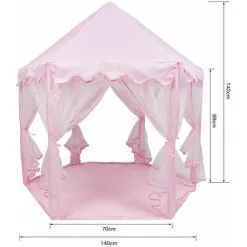 HEGUYEY 1.4m Pink Children's Play Tent Princess Castle Play Tent Toy House Fairy Princess Castle -Children's chairs Sales Store 94388738 3