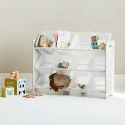 Alice's Garden Storage Combination With 12 Boxes For Kids Toy, 84x29.5x60cm - Tobias - White 9 Alice's Garden Storage Combination With 12 Boxes For Kids Toy, 84x29.5x60cm - Tobias - White -Children's chairs Sales Store 95446192 3