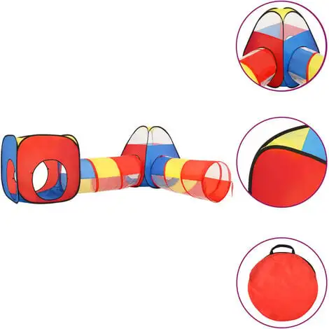 Children Play Tent With 250 Balls Multicolour 190x264x90 Cm VidaXL 4 Children Play Tent With 250 Balls Multicolour 190x264x90 Cm VidaXL - Image 2