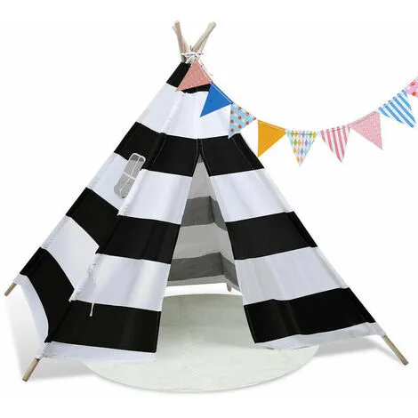 TUMALAGIA Tipi Tent Children's Tent Pennant Chain Garden Tent Indian Tent Play Tent Children's Tent 120x120CM 3 TUMALAGIA Tipi Tent Children's Tent Pennant Chain Garden Tent Indian Tent Play Tent Children's Tent 120x120CM