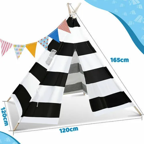 TUMALAGIA Tipi Tent Children's Tent Pennant Chain Garden Tent Indian Tent Play Tent Children's Tent 120x120CM 4 TUMALAGIA Tipi Tent Children's Tent Pennant Chain Garden Tent Indian Tent Play Tent Children's Tent 120x120CM - Image 2