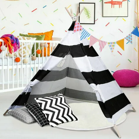 TUMALAGIA Tipi Tent Children's Tent Indian Tent Play Tent With Storage Bag 120x120CM 3 TUMALAGIA Tipi Tent Children's Tent Indian Tent Play Tent With Storage Bag 120x120CM