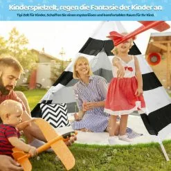 TUMALAGIA Tipi Tent Children's Tent Indian Tent Play Tent With Storage Bag 120x120CM 11 TUMALAGIA Tipi Tent Children's Tent Indian Tent Play Tent With Storage Bag 120x120CM -Children's chairs Sales Store 95583699 5