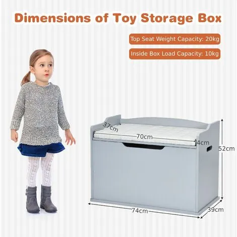 Costway 2-in-1 Modern Flip-top Storage Chest Wooden Storage Organizer Bench Toy Box Unit 4 Costway 2-in-1 Modern Flip-top Storage Chest Wooden Storage Organizer Bench Toy Box Unit - Image 2