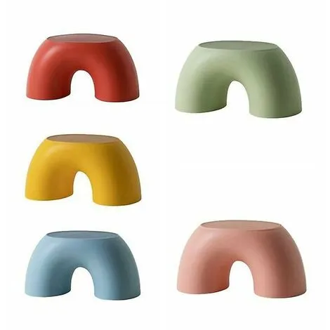 HEGUYEY Rainbow Shaped Children's Stool Small Simple Round Home Stool 4 HEGUYEY Rainbow Shaped Children's Stool Small Simple Round Home Stool - Image 2