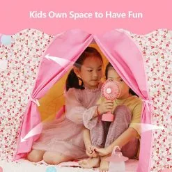 TUMALAGIA Children's Play Tent Princess Castle Oxford Cloth Play Tent Large Fairy House With Carry Bag For Boys And Girls Indoor Outdoor (Pink A) -Children's chairs Sales Store 96001287 5