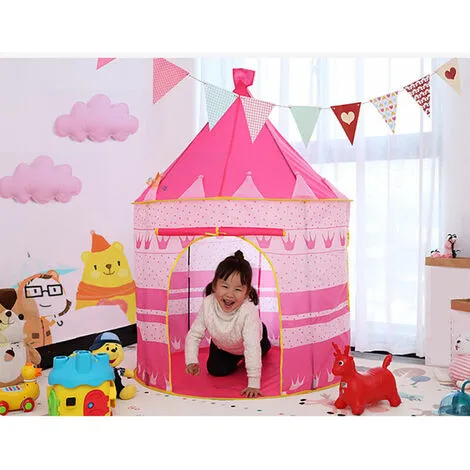 TUMALAGIA Kids Play Tent Portable Yurt Style Castle Play Tent Kids Tent Playhouse Indoor Outdoor Children's Playhouse For Boys Girls (Blue) 6 TUMALAGIA Kids Play Tent Portable Yurt Style Castle Play Tent Kids Tent Playhouse Indoor Outdoor Children's Playhouse For Boys Girls (Blue) - Image 4