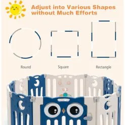 Costway Foldable 12 Panels Baby Playpen Infant Toddler Play Fence Kids Activity Center -Children's chairs Sales Store 97797619 4