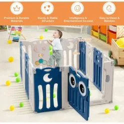 Costway Foldable 12 Panels Baby Playpen Infant Toddler Play Fence Kids Activity Center -Children's chairs Sales Store 97797619 5