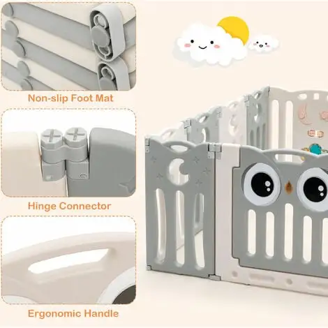 Costway Foldable 12 Panels Baby Playpen Infant Toddler Play Fence Kids Activity Center 4 Costway Foldable 12 Panels Baby Playpen Infant Toddler Play Fence Kids Activity Center - Image 2