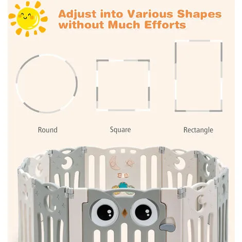 Costway Foldable 12 Panels Baby Playpen Infant Toddler Play Fence Kids Activity Center 6 Costway Foldable 12 Panels Baby Playpen Infant Toddler Play Fence Kids Activity Center - Image 4